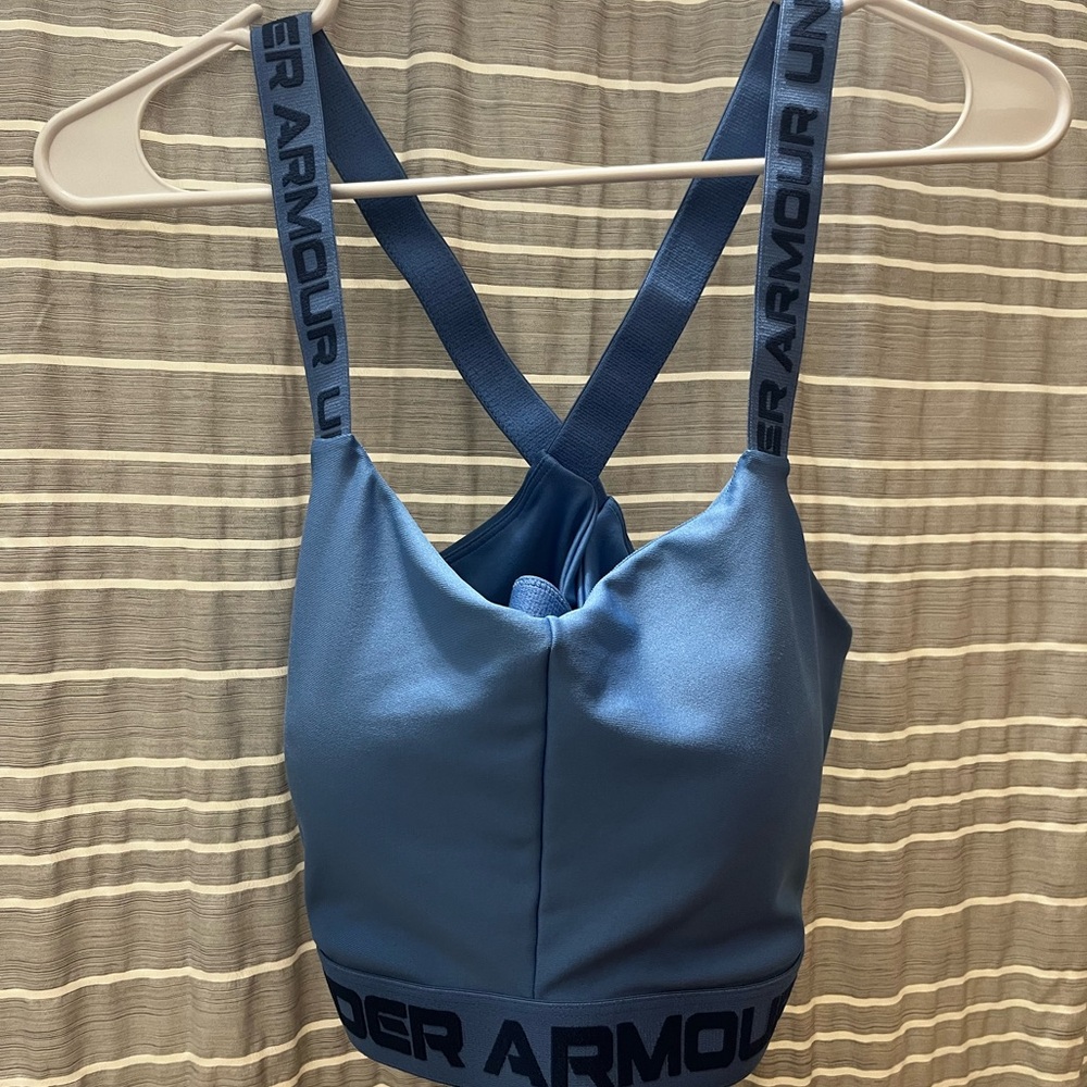 Under Armour Cross-Back Blue Bra